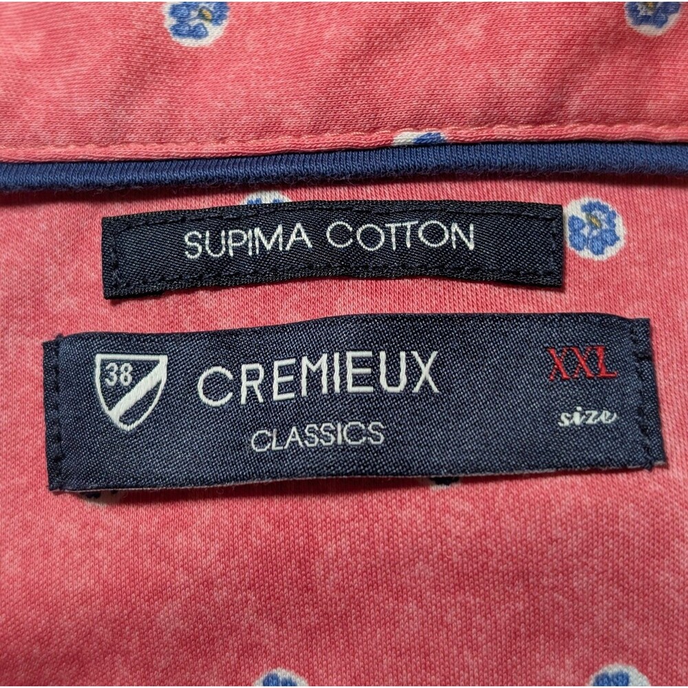 Cremieux Size XXL Polo Shirt Supima Cotton Pink Fiesta Dots Casual Golf Preppy - Picture 6 of 8